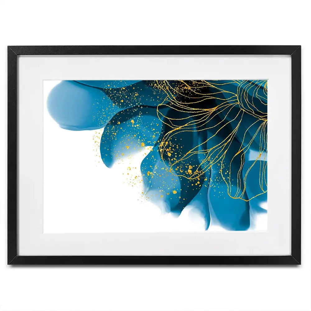 Blue Floral Speckles Framed Art Print Blue Floral Speckles Framed Art Print wall art product Olga.And.Design / Shutterstock