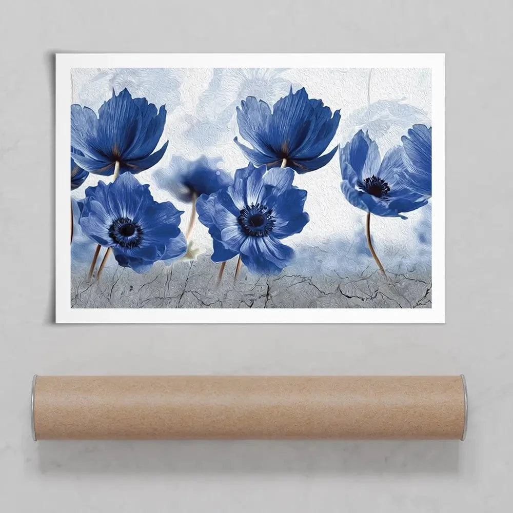 Blue Flowers Art Print Blue Flowers Art Print wall art product Creative Idea / Shutterstock