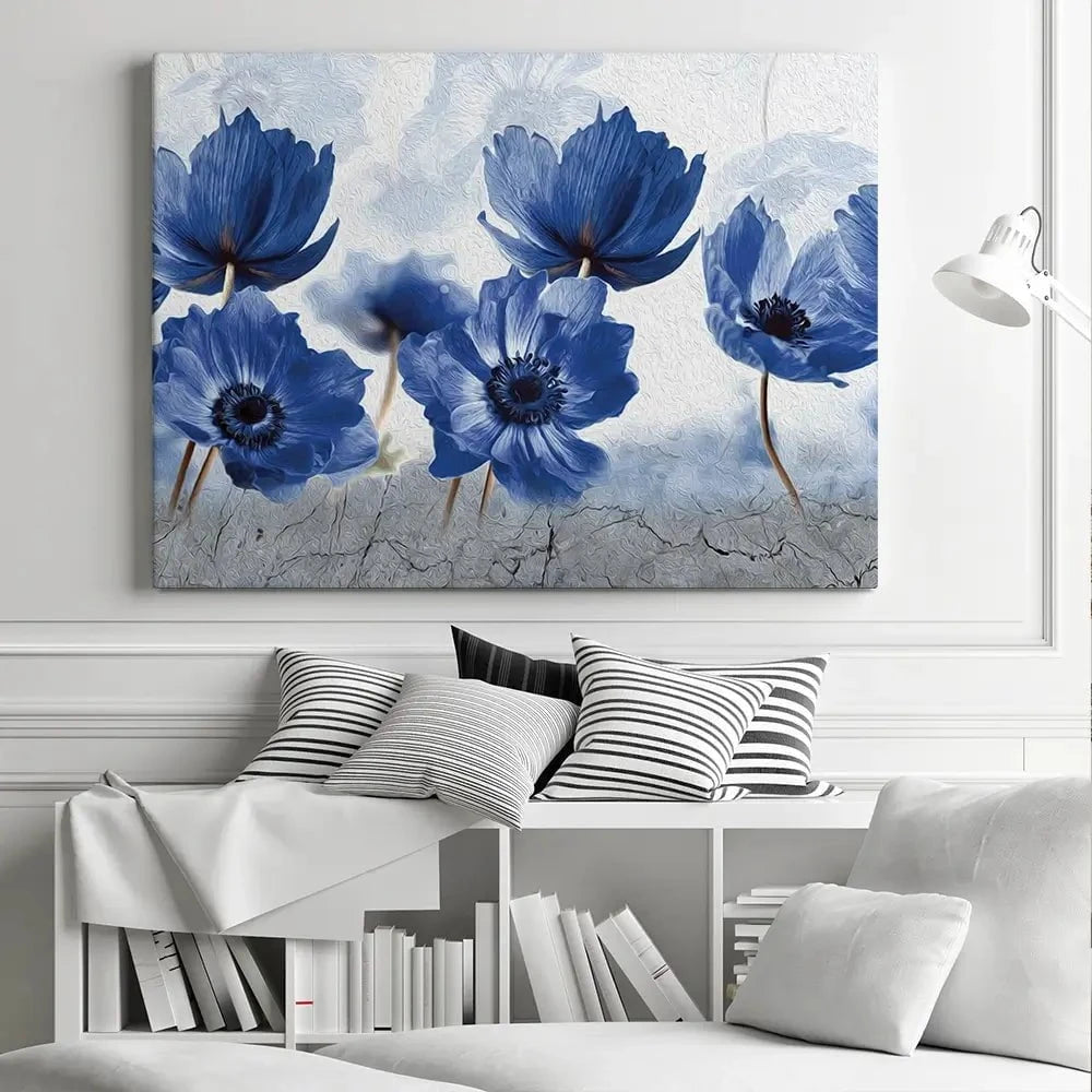 Blue Flowers Canvas Print Blue Flowers Canvas Print wall art product Creative Idea / Shutterstock