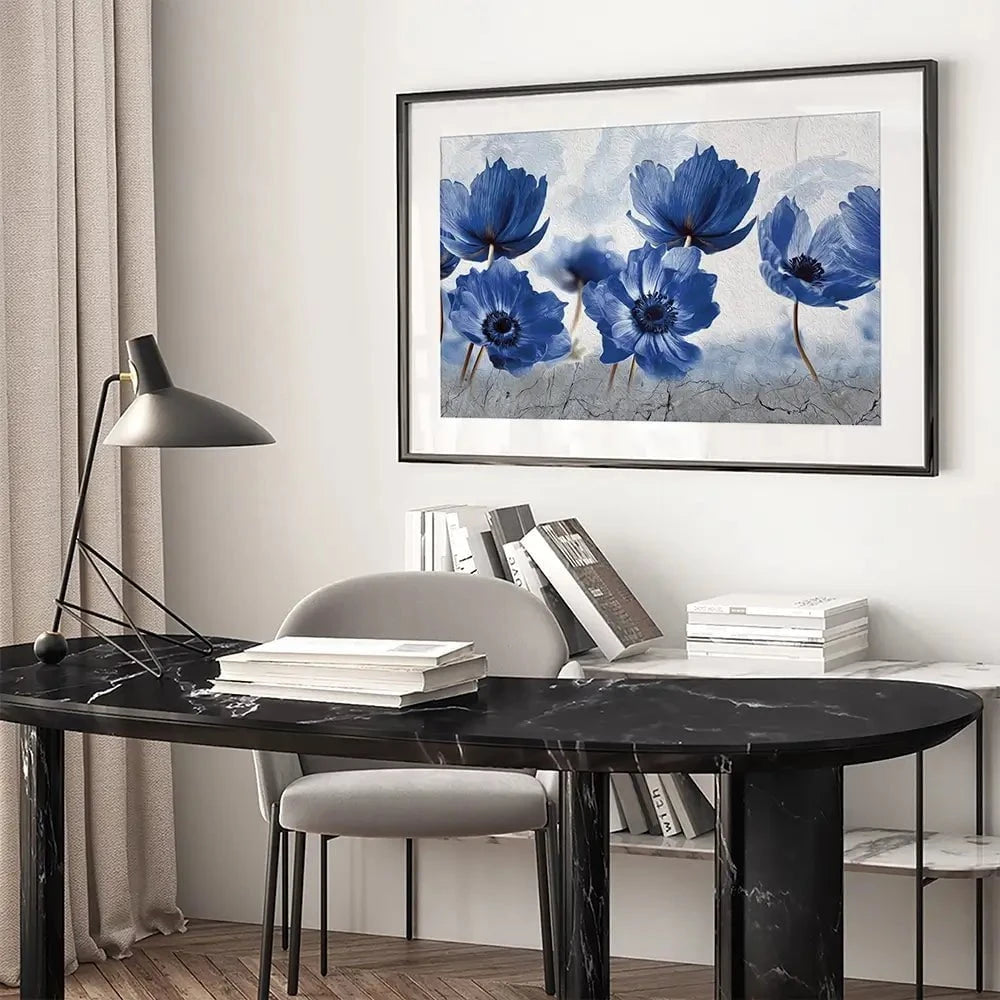 Blue Flowers Framed Art Print Blue Flowers Framed Art Print wall art product Creative Idea / Shutterstock