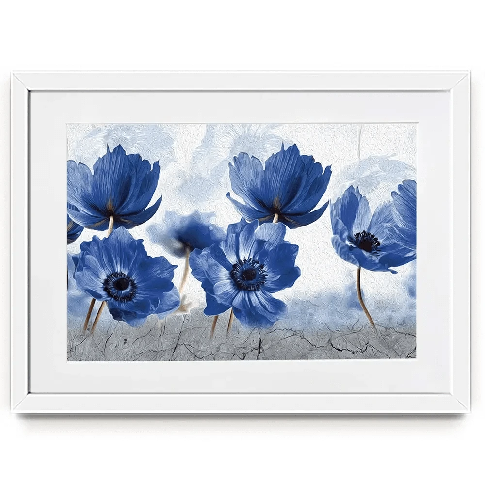 Blue Flowers Framed Art Print Blue Flowers Framed Art Print wall art product Creative Idea / Shutterstock