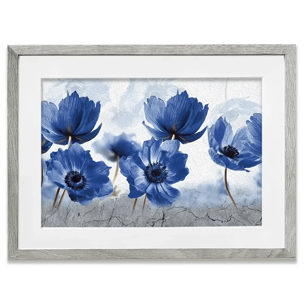 Blue Flowers Framed Art Print Blue Flowers Framed Art Print wall art product Creative Idea / Shutterstock