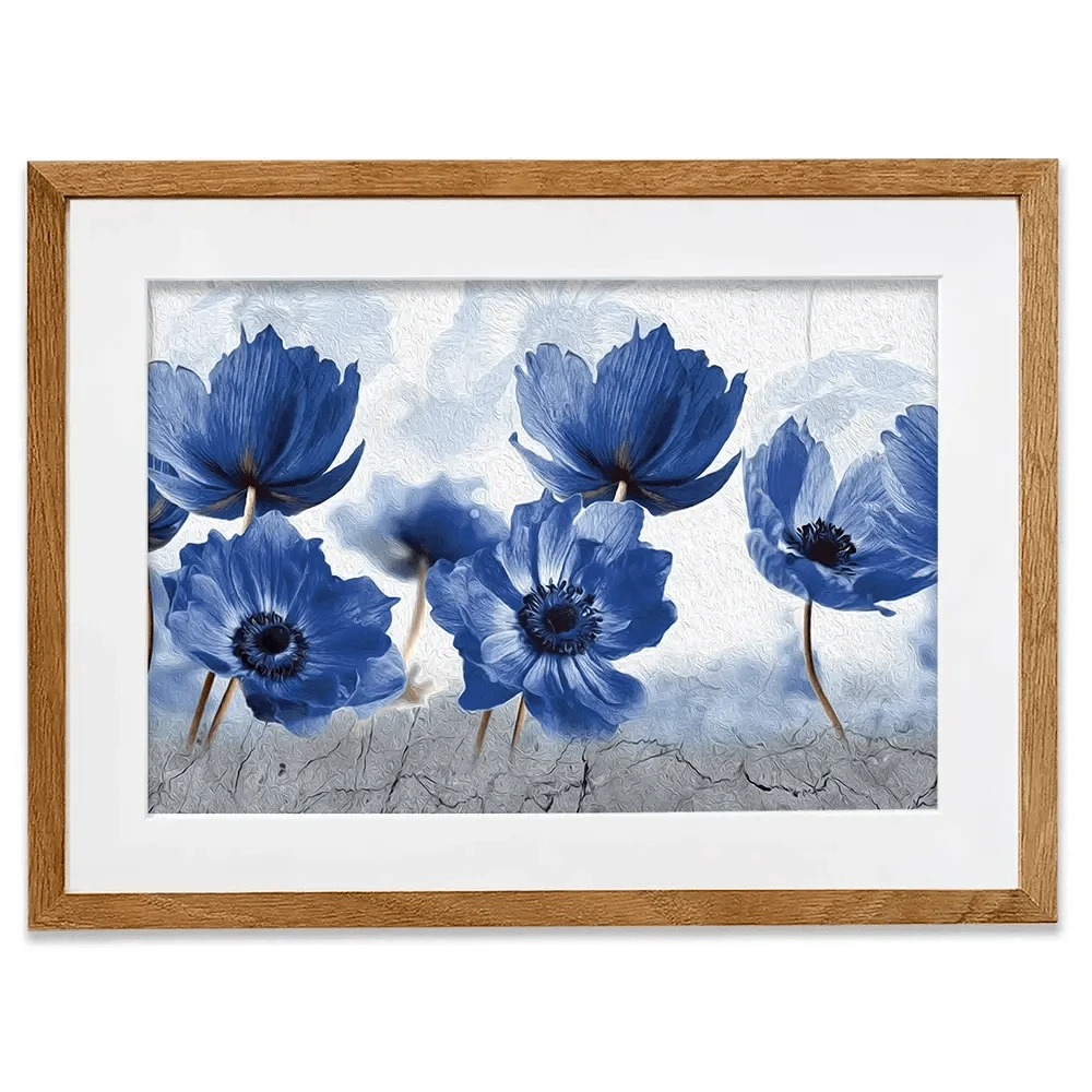 Blue Flowers Framed Art Print Blue Flowers Framed Art Print wall art product Creative Idea / Shutterstock