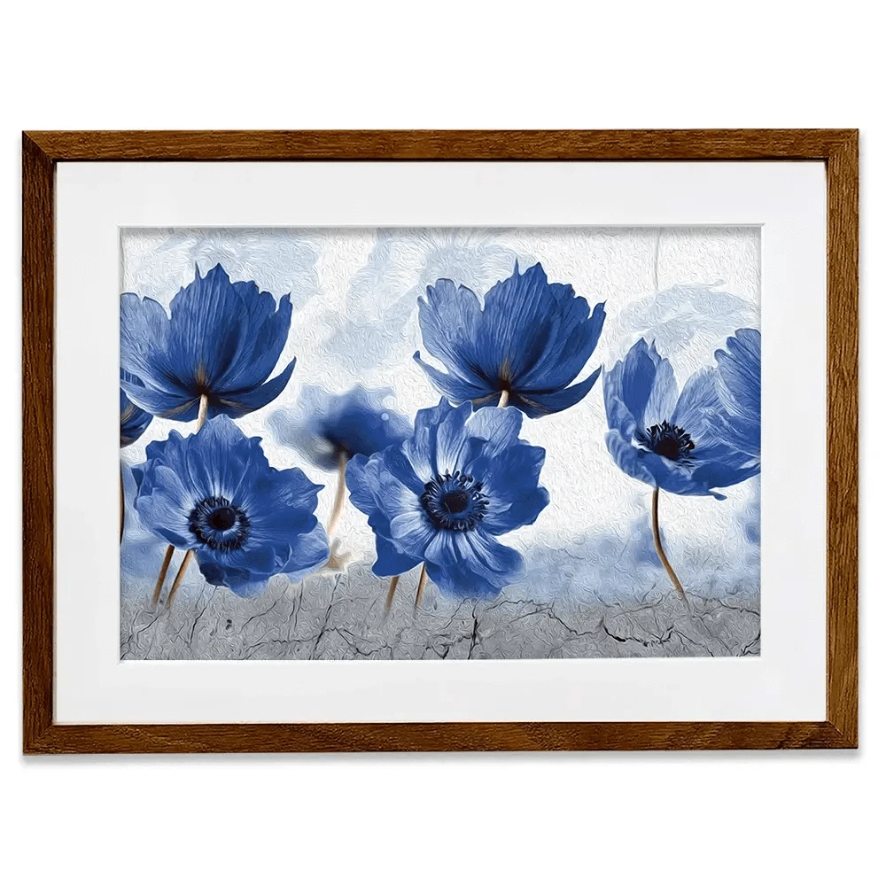 Blue Flowers Framed Art Print Blue Flowers Framed Art Print wall art product Creative Idea / Shutterstock