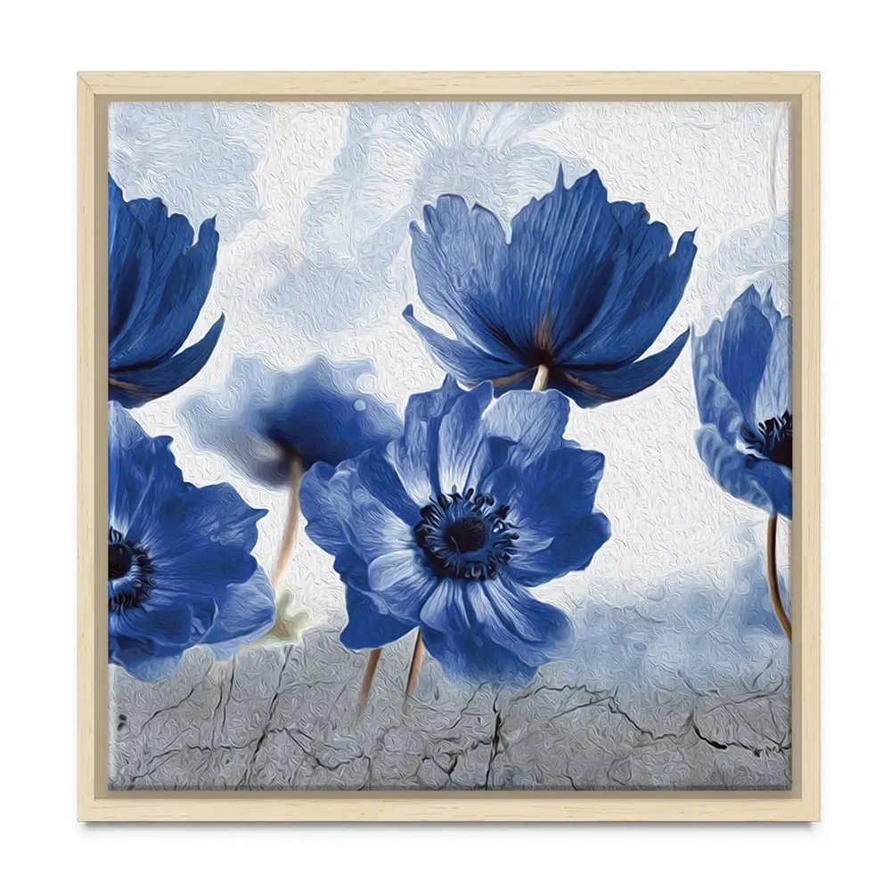 Blue Flowers Square Canvas Print Blue Flowers Square Canvas Print wall art product Creative Idea / Shutterstock