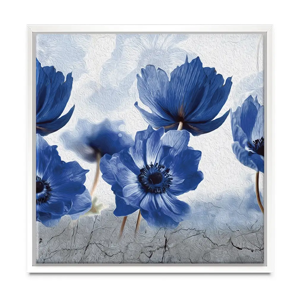 Blue Flowers Square Canvas Print Blue Flowers Square Canvas Print wall art product Creative Idea / Shutterstock