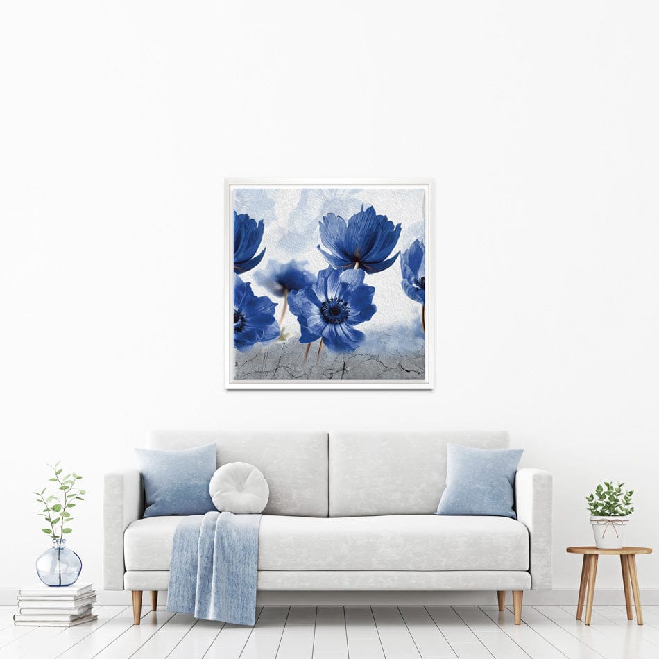 Blue Flowers Square Canvas Print wall art product Creative Idea / Shutterstock