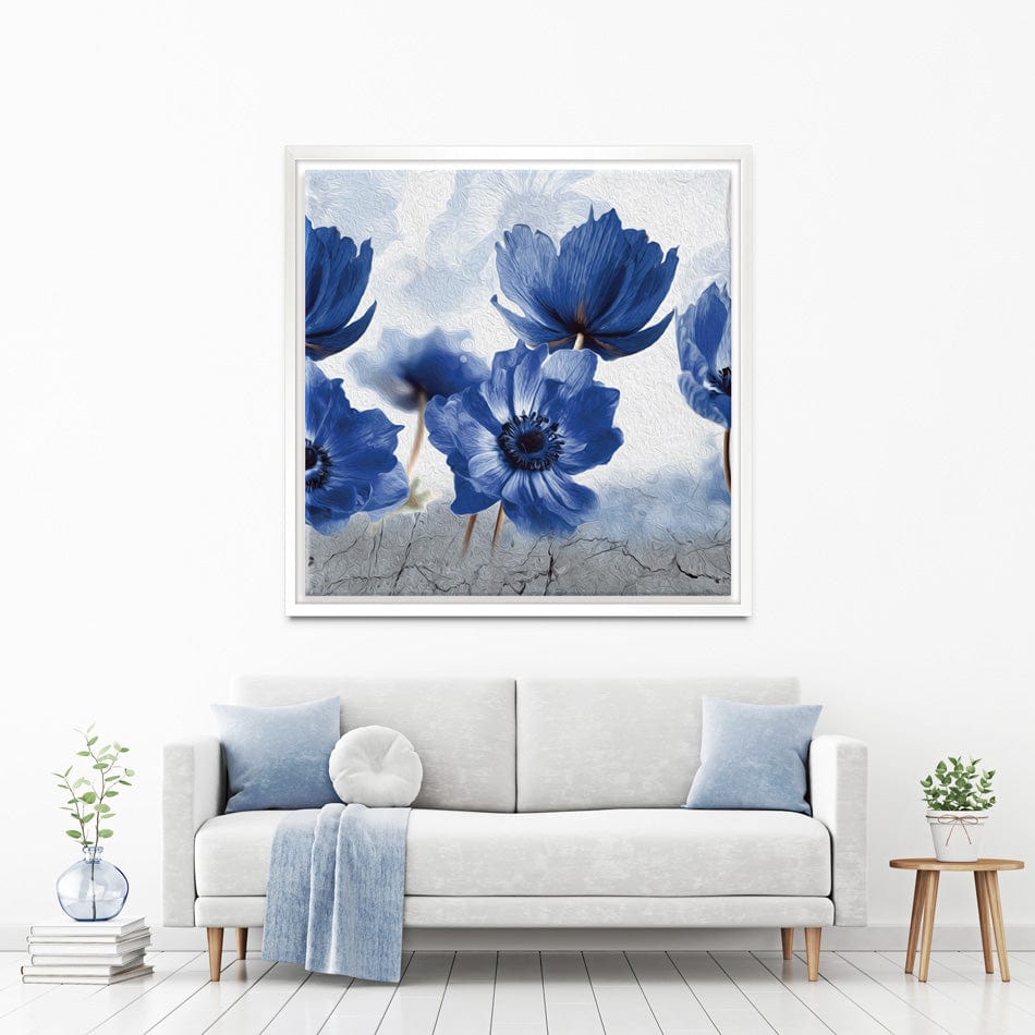 Blue Flowers Square Canvas Print wall art product Creative Idea / Shutterstock