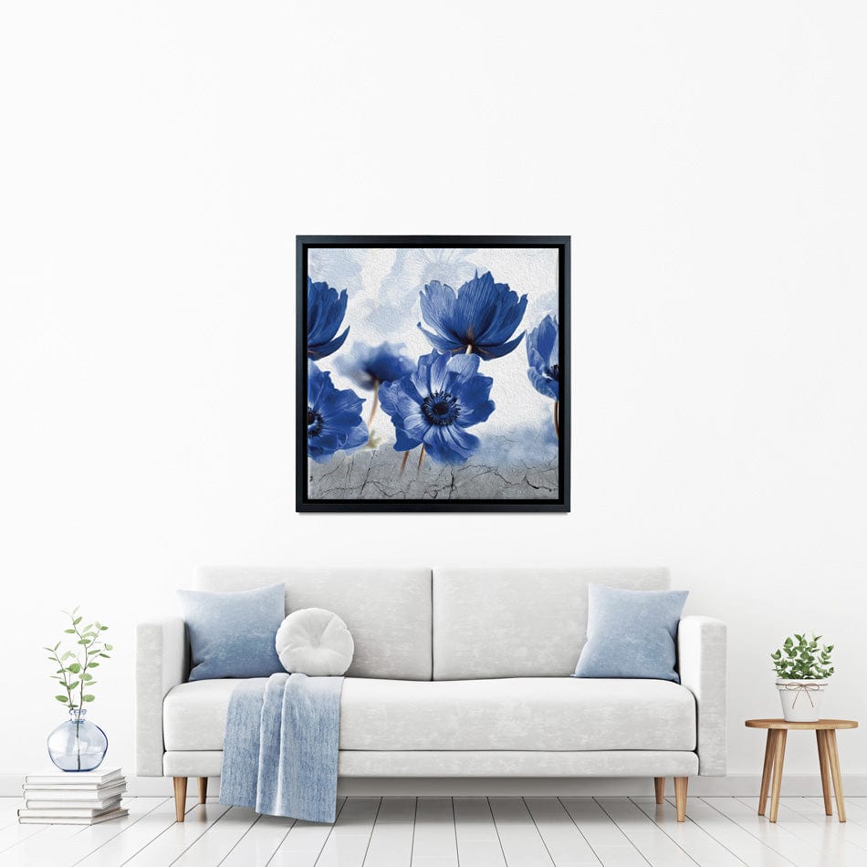 Blue Flowers Square Canvas Print wall art product Creative Idea / Shutterstock
