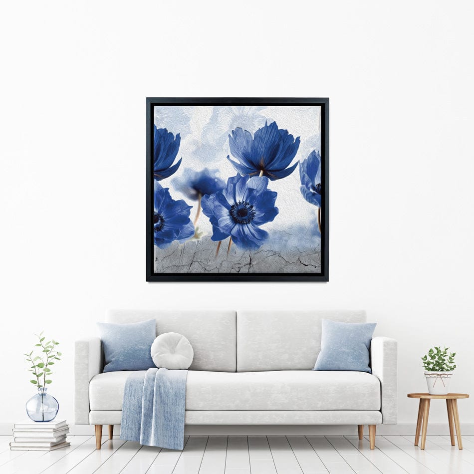 Blue Flowers Square Canvas Print wall art product Creative Idea / Shutterstock