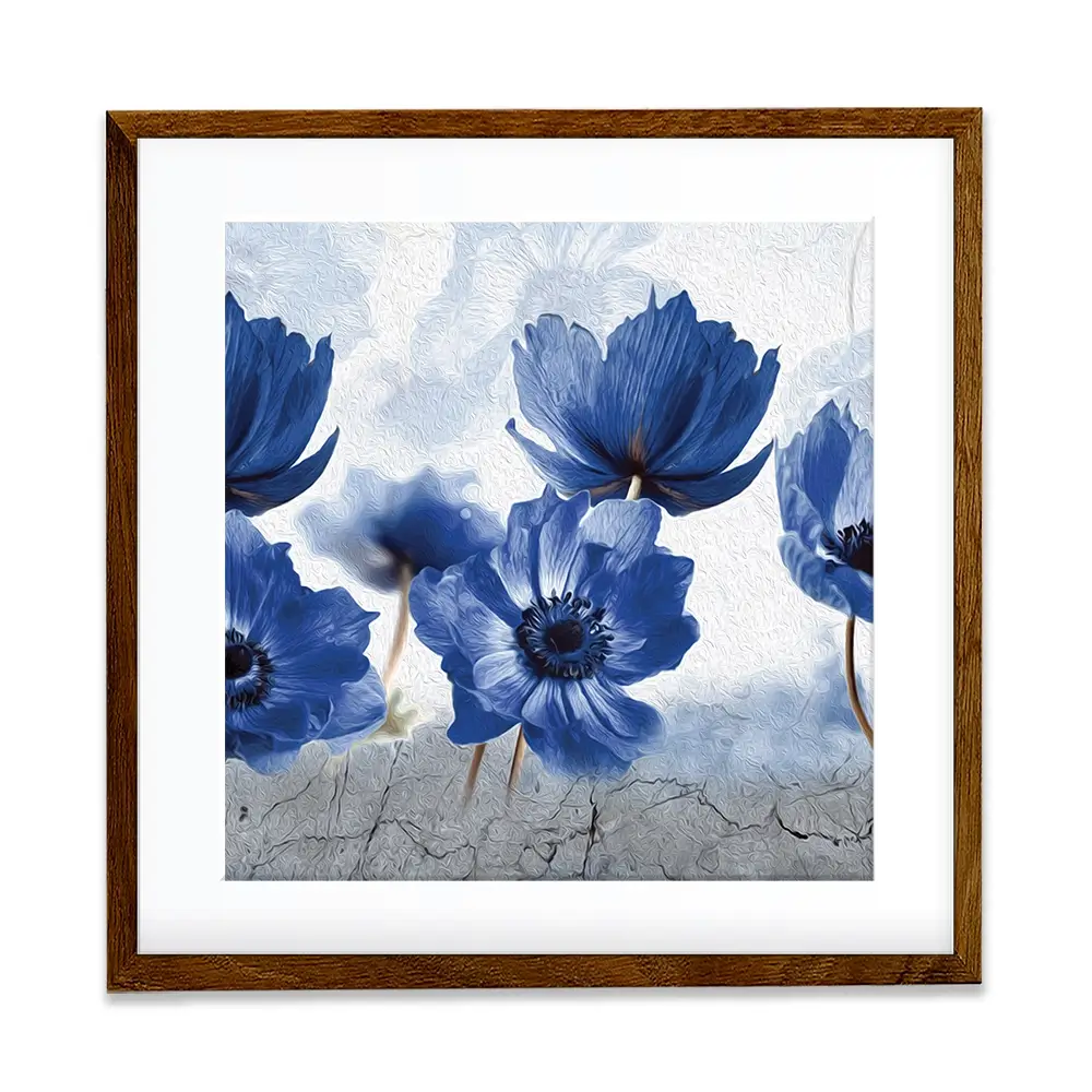 Blue Flowers Square Framed Art Print Blue Flowers Square Framed Art Print wall art product Creative Idea / Shutterstock