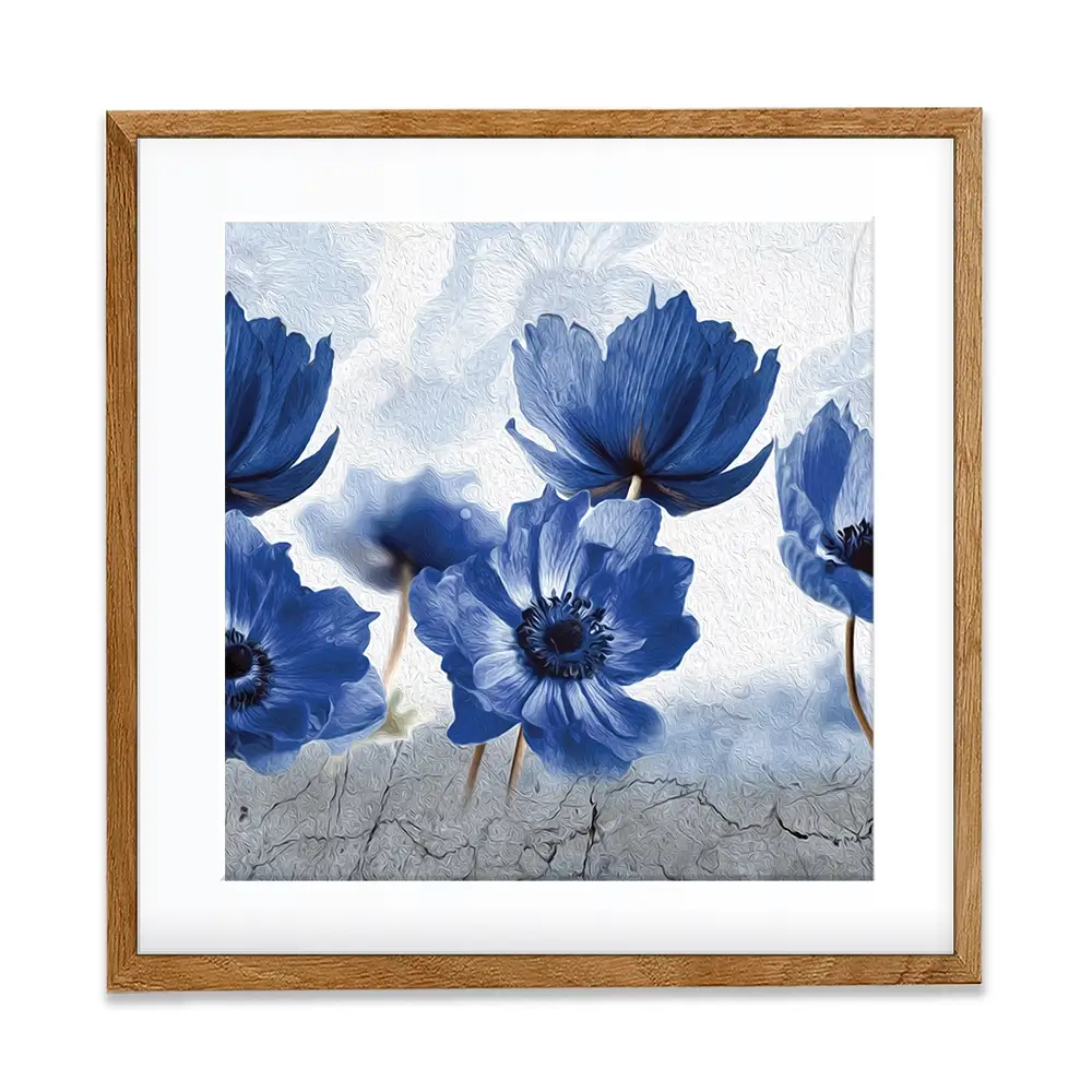 Blue Flowers Square Framed Art Print Blue Flowers Square Framed Art Print wall art product Creative Idea / Shutterstock