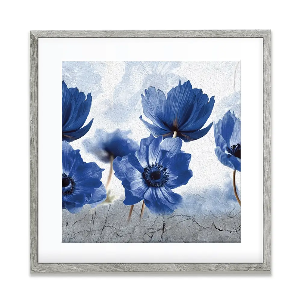 Blue Flowers Square Framed Art Print Blue Flowers Square Framed Art Print wall art product Creative Idea / Shutterstock
