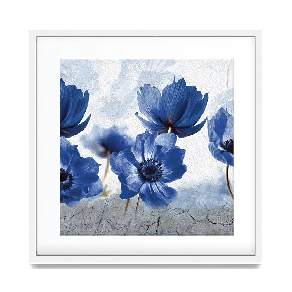 Blue Flowers Square Framed Art Print Blue Flowers Square Framed Art Print wall art product Creative Idea / Shutterstock