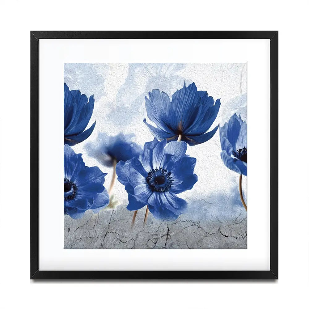 Blue Flowers Square Framed Art Print Blue Flowers Square Framed Art Print wall art product Creative Idea / Shutterstock
