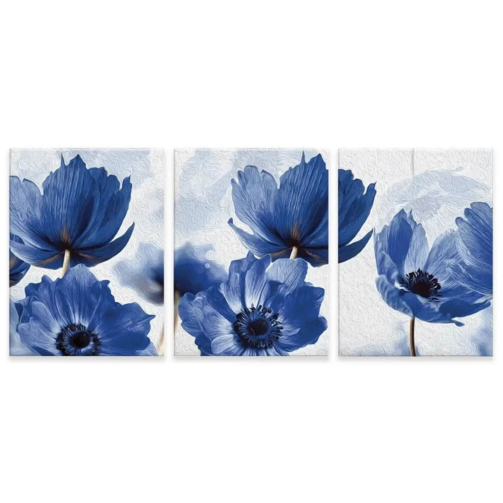 Blue Flowers Trio Canvas Print Blue Flowers Trio Canvas Print wall art product Creative Idea / Shutterstock