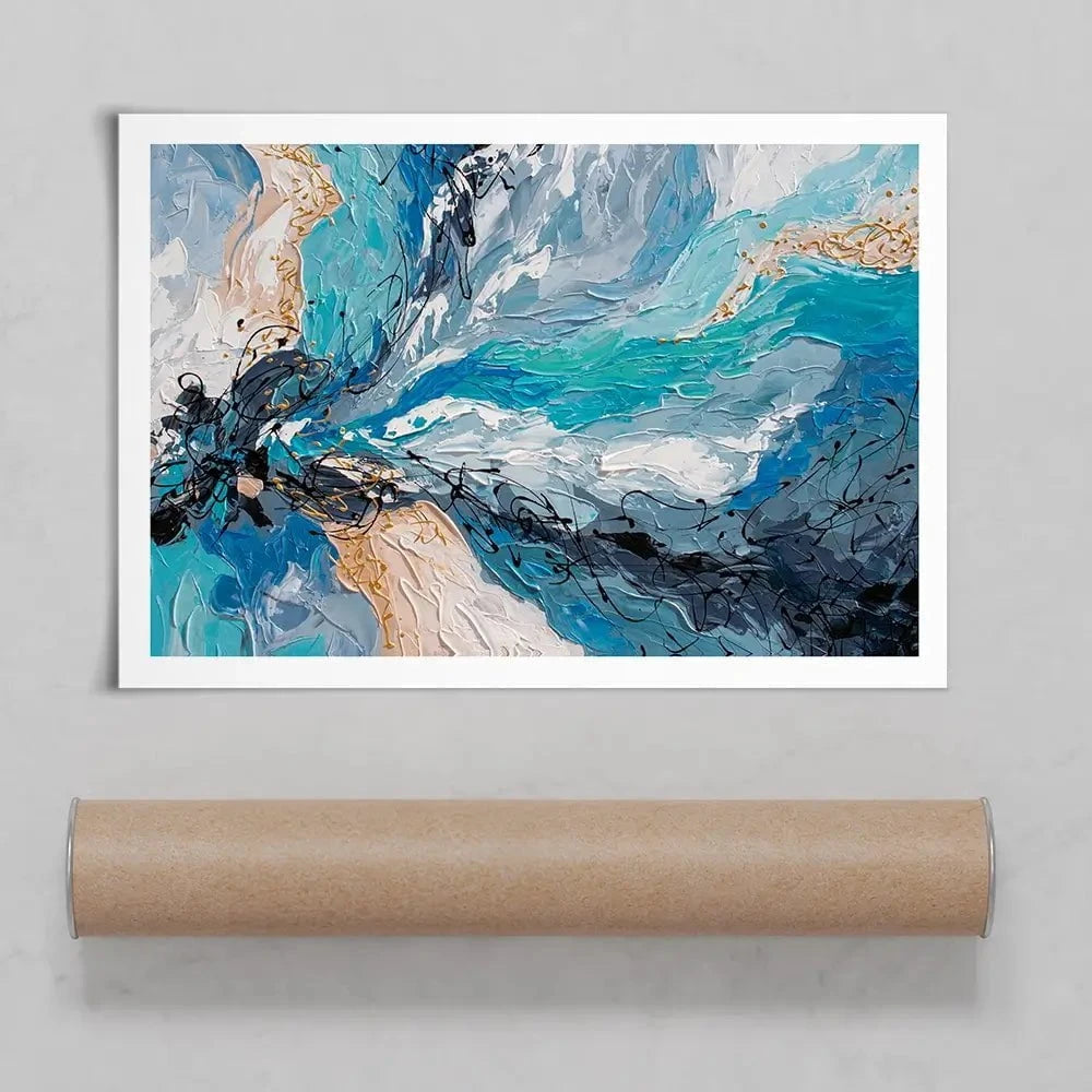 Blue Gold Art Print Blue Gold Art Print wall art product Olga Tkachyk