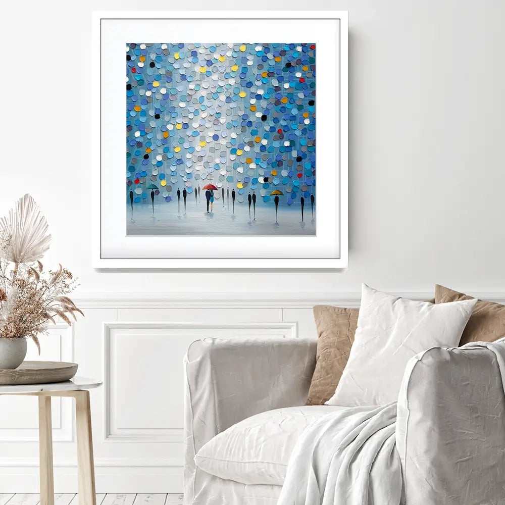 Blue Heaven Square Framed Art Print Blue Heaven Square Framed Art Print wall art product Ekaterina Ermilkina
