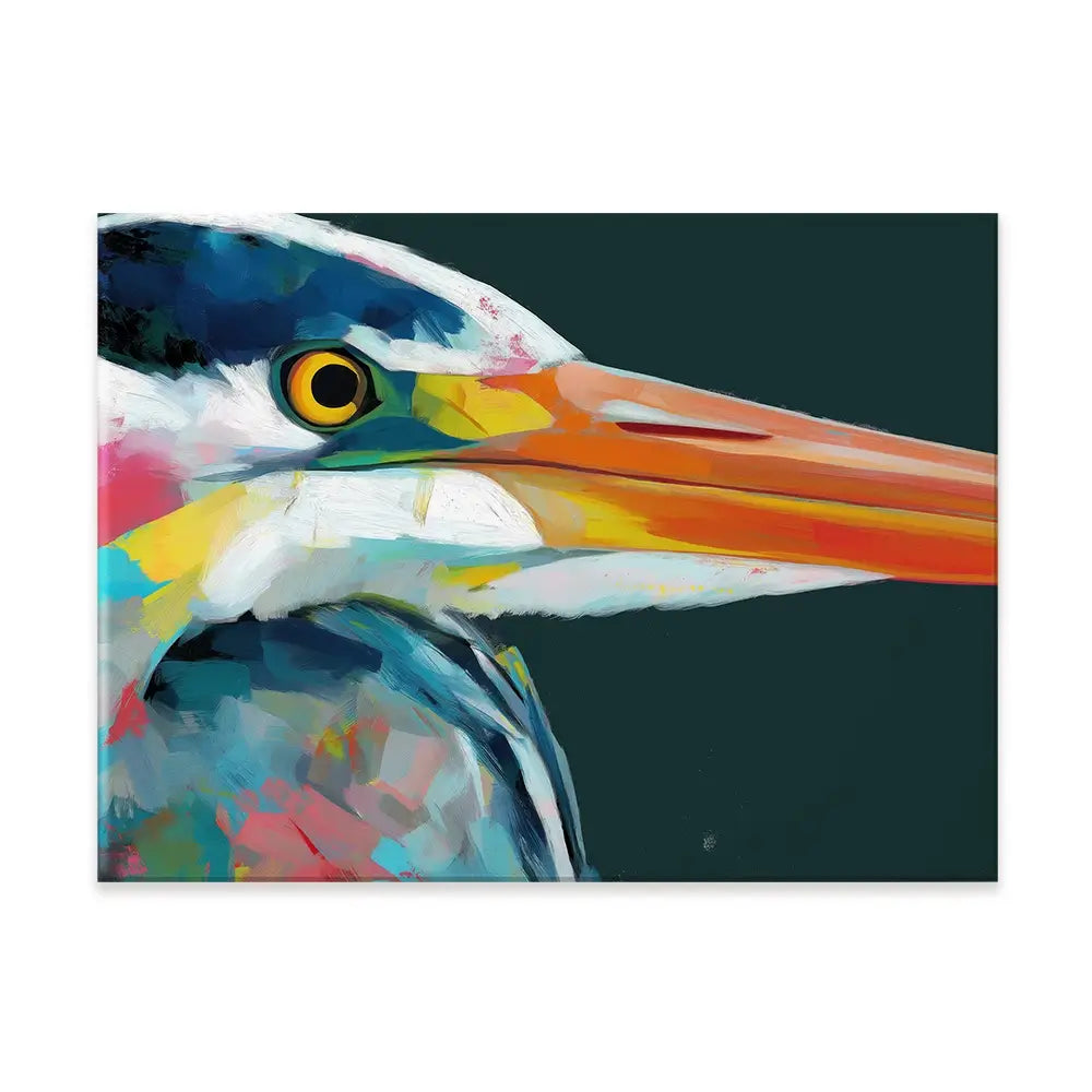 Blue Heron Portrait Canvas Print Blue Heron Portrait Canvas Print wall art product Chromatic Storm Studio