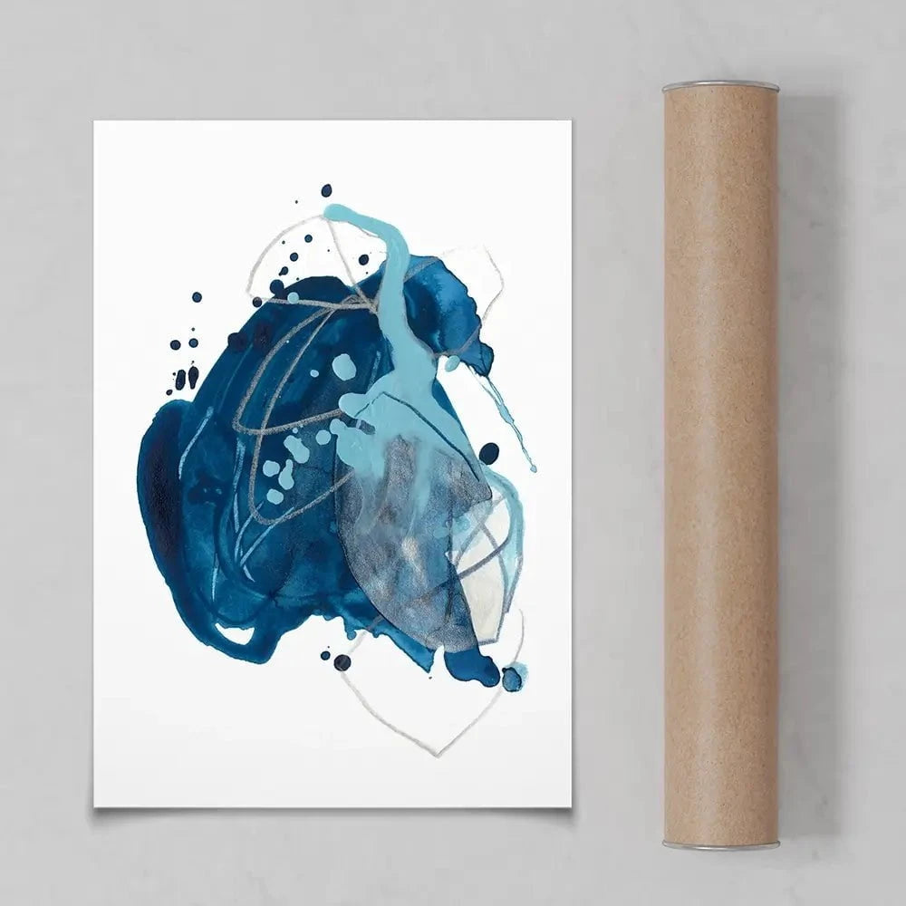 Blue Ink Blot Art Print Blue Ink Blot Art Print wall art product June Erica Vess