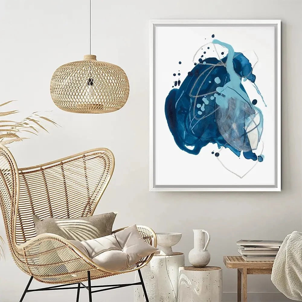 Blue Ink Blot Canvas Print Blue Ink Blot Canvas Print wall art product June Erica Vess
