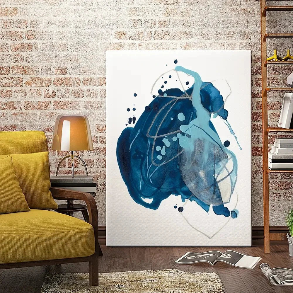 Blue Ink Blot Canvas Print Blue Ink Blot Canvas Print wall art product June Erica Vess
