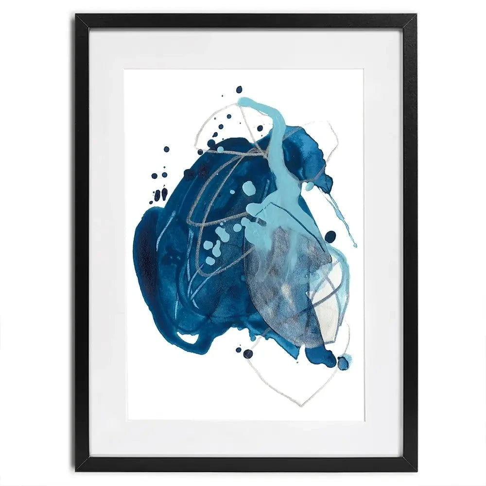 Blue Ink Blot Framed Art Print Blue Ink Blot Framed Art Print wall art product June Erica Vess