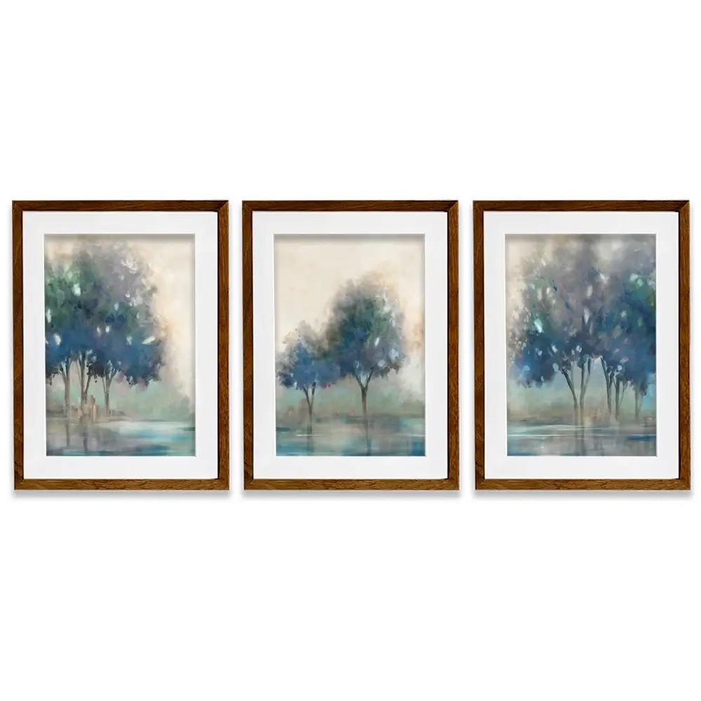 Blue Lakeside Framed Art Print Trio Blue Lakeside Framed Art Print Trio wall art product Carol Robinson