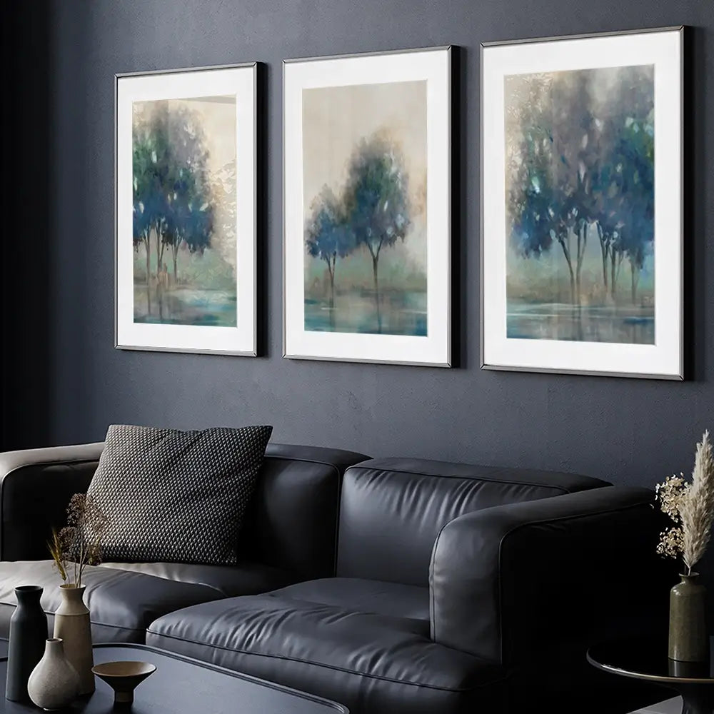 Blue Lakeside Framed Art Print Trio Blue Lakeside Framed Art Print Trio wall art product Carol Robinson