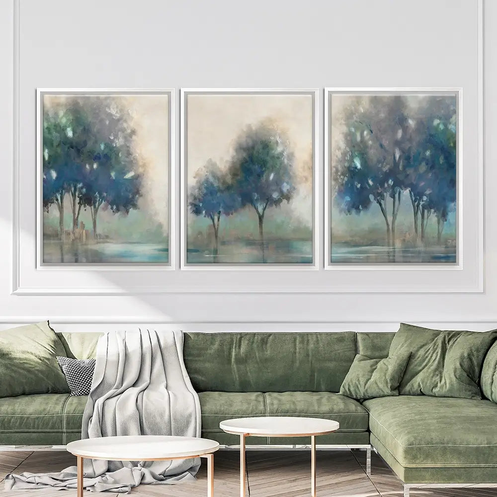 Blue Lakeside Trio Canvas Print Blue Lakeside Trio Canvas Print wall art product Carol Robinson