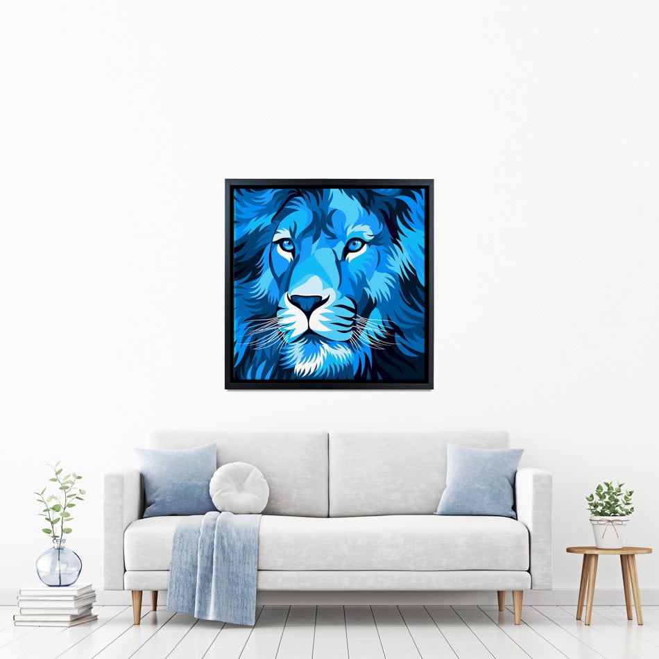 Blue Lion Square Canvas Print wall art product cholikhamka / Shutterstock