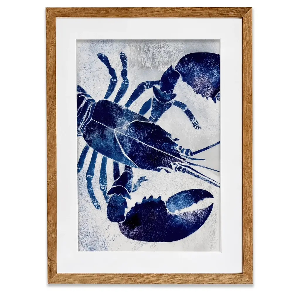 Blue Lobster Framed Art Print Blue Lobster Framed Art Print wall art product Chromatic Storm Studio