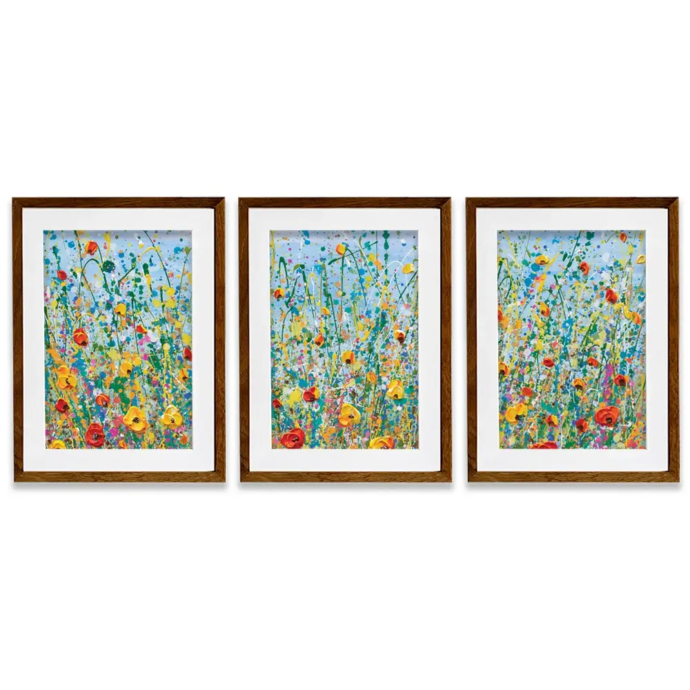 Blue Meadow Framed Art Print Trio Blue Meadow Framed Art Print Trio wall art product Olga Tkachyk