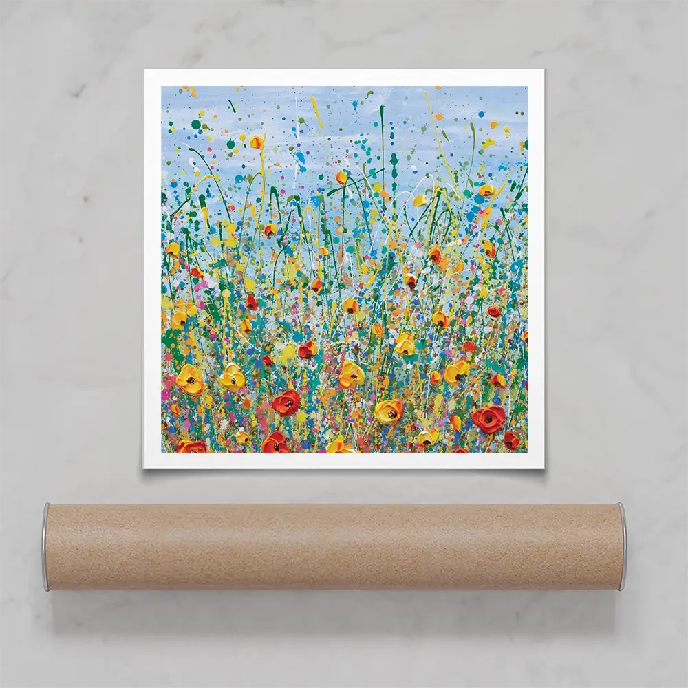 Blue Meadow Square Art Print Blue Meadow Square Art Print wall art product Olga Tkachyk