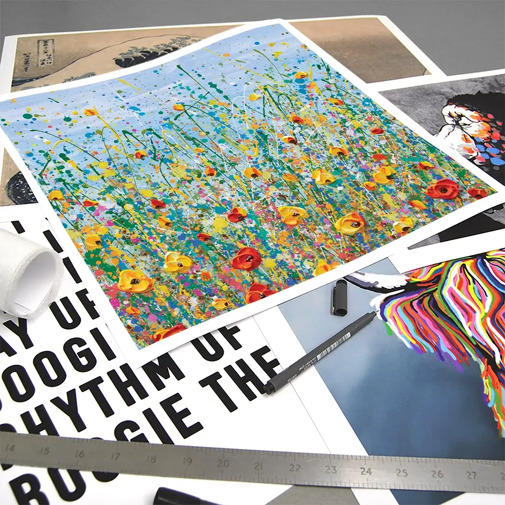 Blue Meadow Square Art Print Blue Meadow Square Art Print wall art product Olga Tkachyk