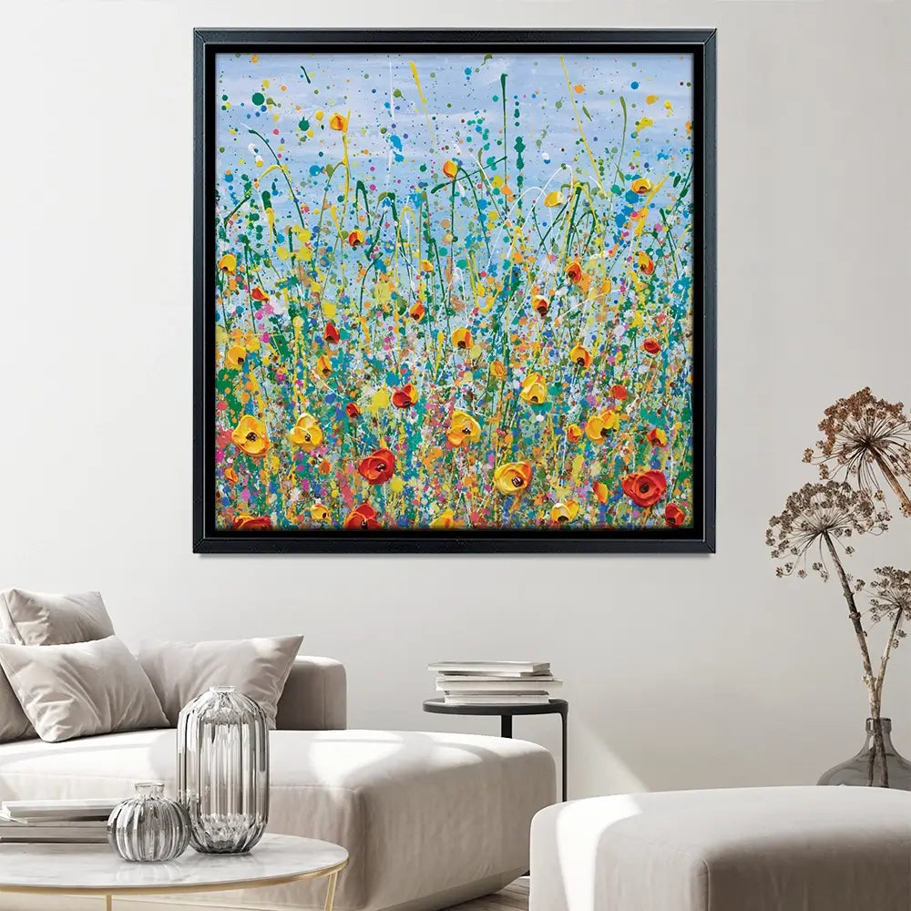 Blue Meadow Square Canvas Print Blue Meadow Square Canvas Print wall art product Olga Tkachyk