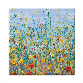 Blue Meadow Square Canvas Print Blue Meadow Square Canvas Print wall art product Olga Tkachyk