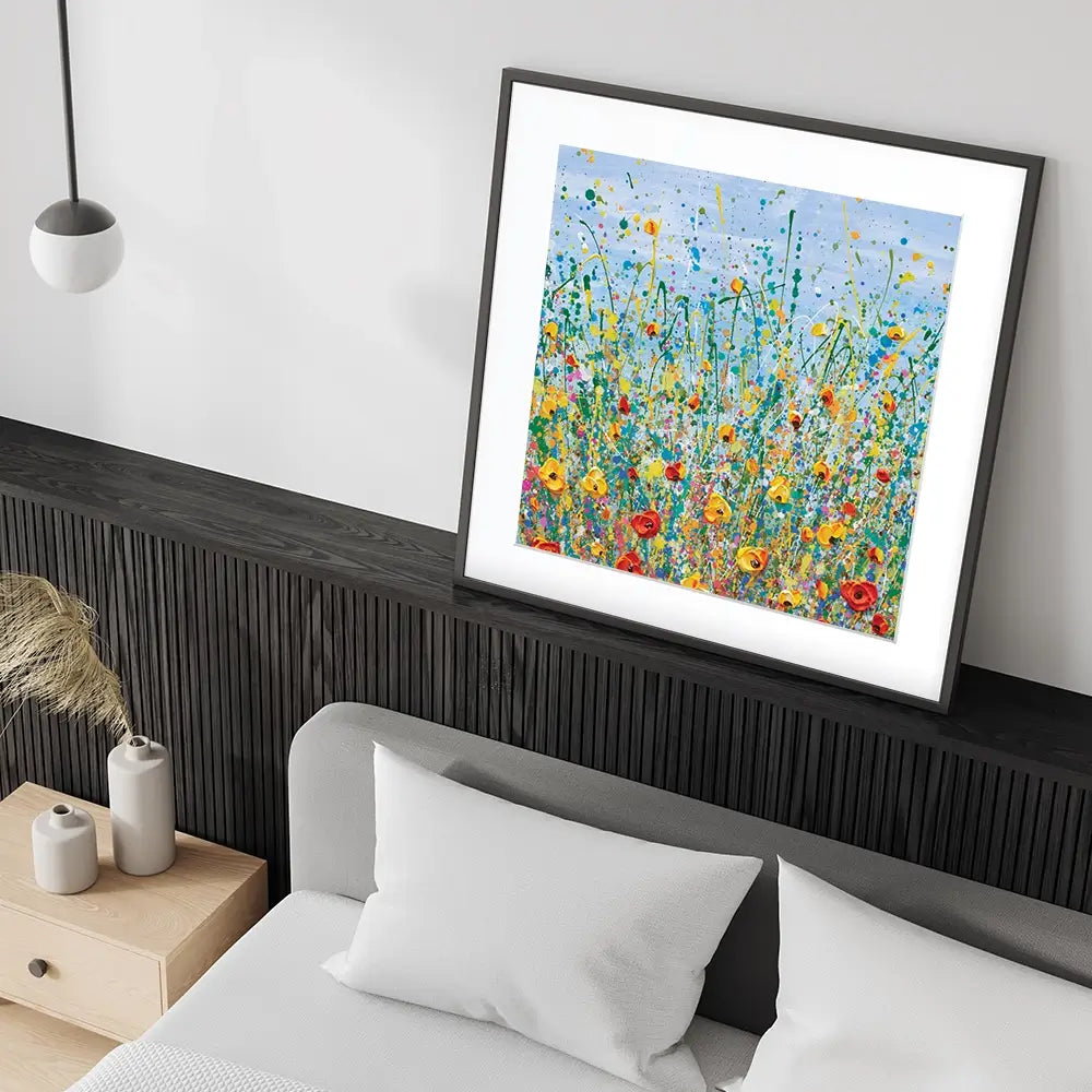 Blue Meadow Square Framed Art Print Blue Meadow Square Framed Art Print wall art product Olga Tkachyk