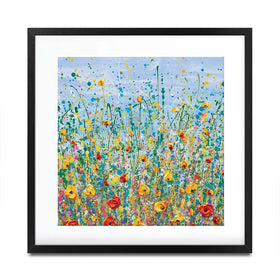 Blue Meadow Square Framed Art Print Blue Meadow Square Framed Art Print wall art product Olga Tkachyk
