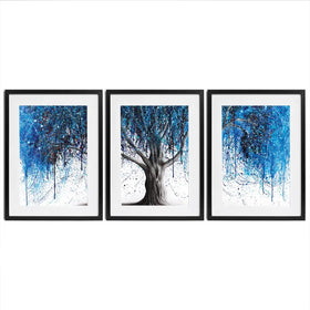 Blue Midnight Tree Framed Art Print Trio Blue Midnight Tree Framed Art Print Trio wall art product Ashvin Harrison