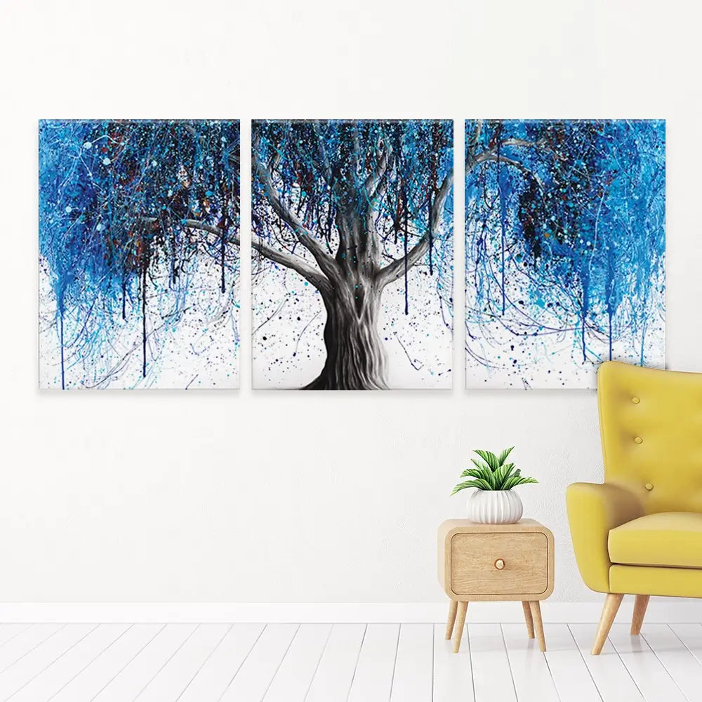 Blue Midnight Tree Trio Canvas Print Blue Midnight Tree Trio Canvas Print wall art product Ashvin Harrison