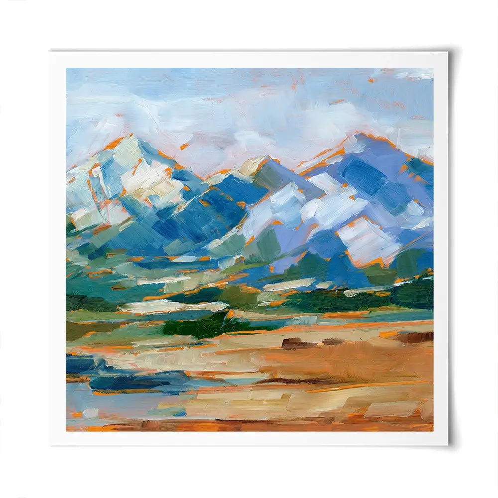 Blue Mountain Peaks Square Art Print Blue Mountain Peaks Square Art Print wall art product Art Print Shop