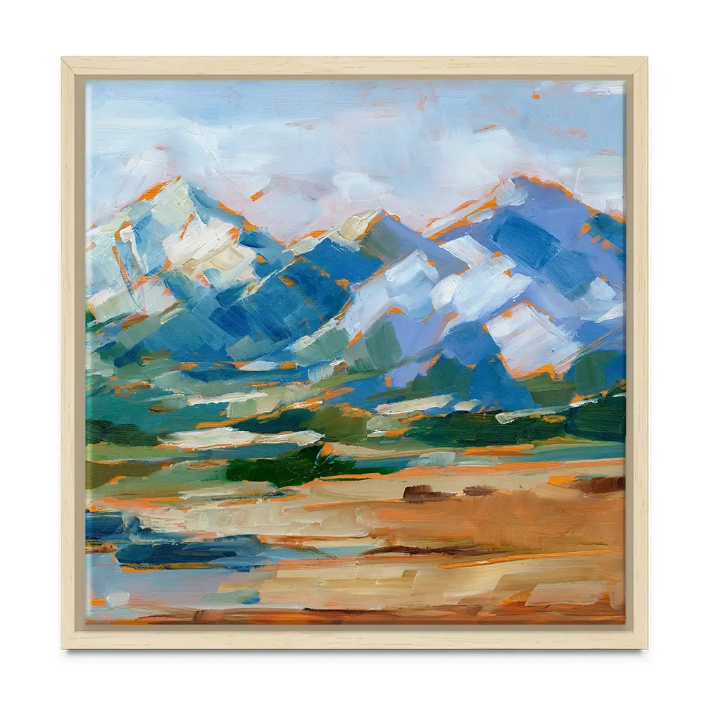 Blue Mountain Peaks Square Canvas Print Blue Mountain Peaks Square Canvas Print wall art product Art Print Shop