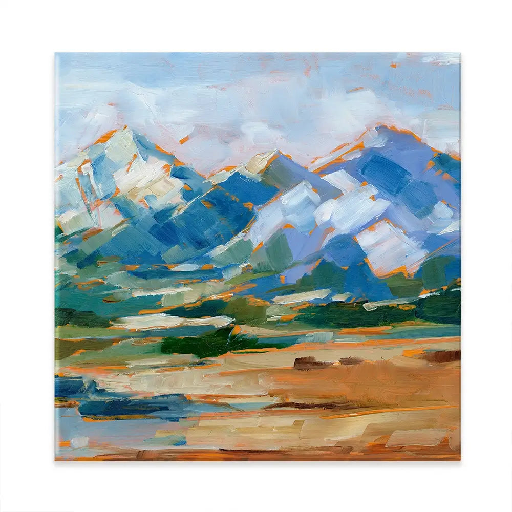 Blue Mountain Peaks Square Canvas Print Blue Mountain Peaks Square Canvas Print wall art product Art Print Shop