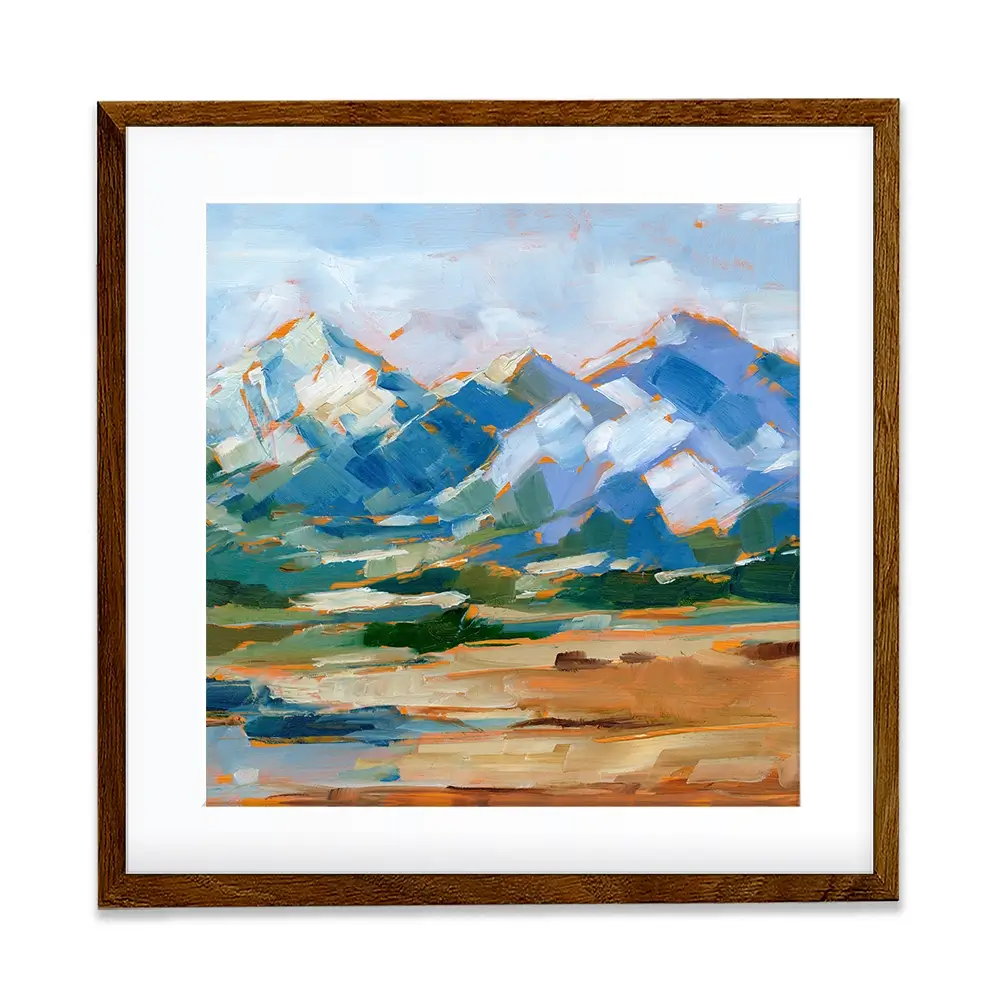 Blue Mountain Peaks Square Framed Art Print Blue Mountain Peaks Square Framed Art Print wall art product Art Print Shop