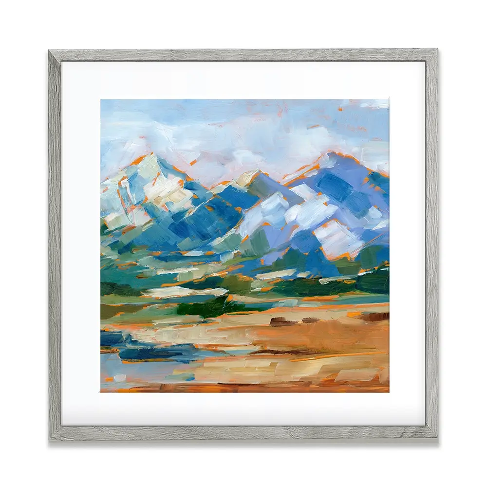 Blue Mountain Peaks Square Framed Art Print Blue Mountain Peaks Square Framed Art Print wall art product Art Print Shop