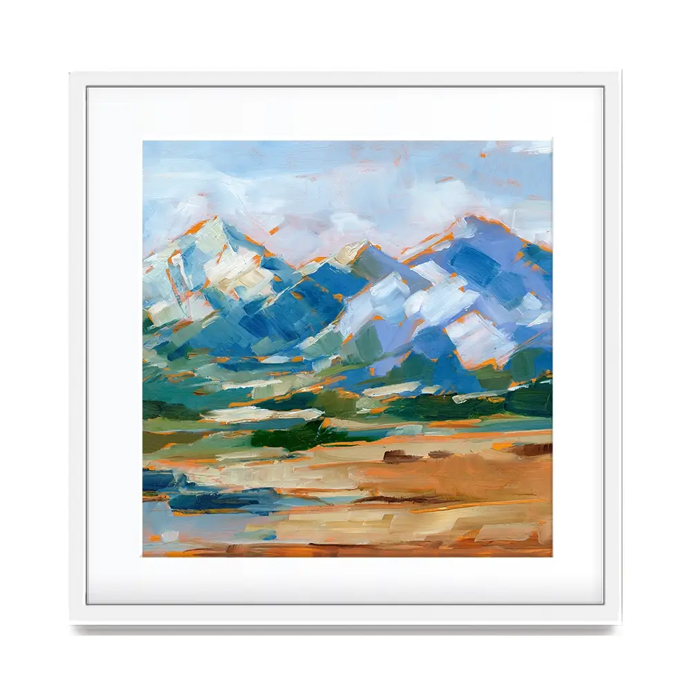 Blue Mountain Peaks Square Framed Art Print Blue Mountain Peaks Square Framed Art Print wall art product Art Print Shop
