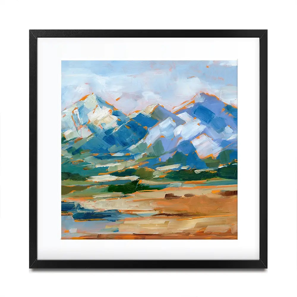 Blue Mountain Peaks Square Framed Art Print Blue Mountain Peaks Square Framed Art Print wall art product Art Print Shop