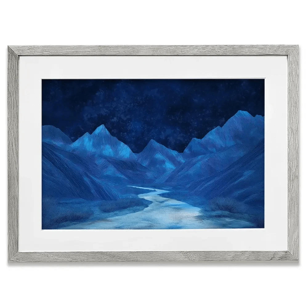 Blue Mountains Night Sky Framed Art Print Blue Mountains Night Sky Framed Art Print wall art product Gina Kelly - Independent