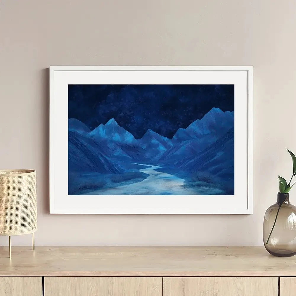 Blue Mountains Night Sky Framed Art Print Blue Mountains Night Sky Framed Art Print wall art product Gina Kelly - Independent